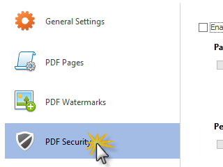 Add PDF restrictions