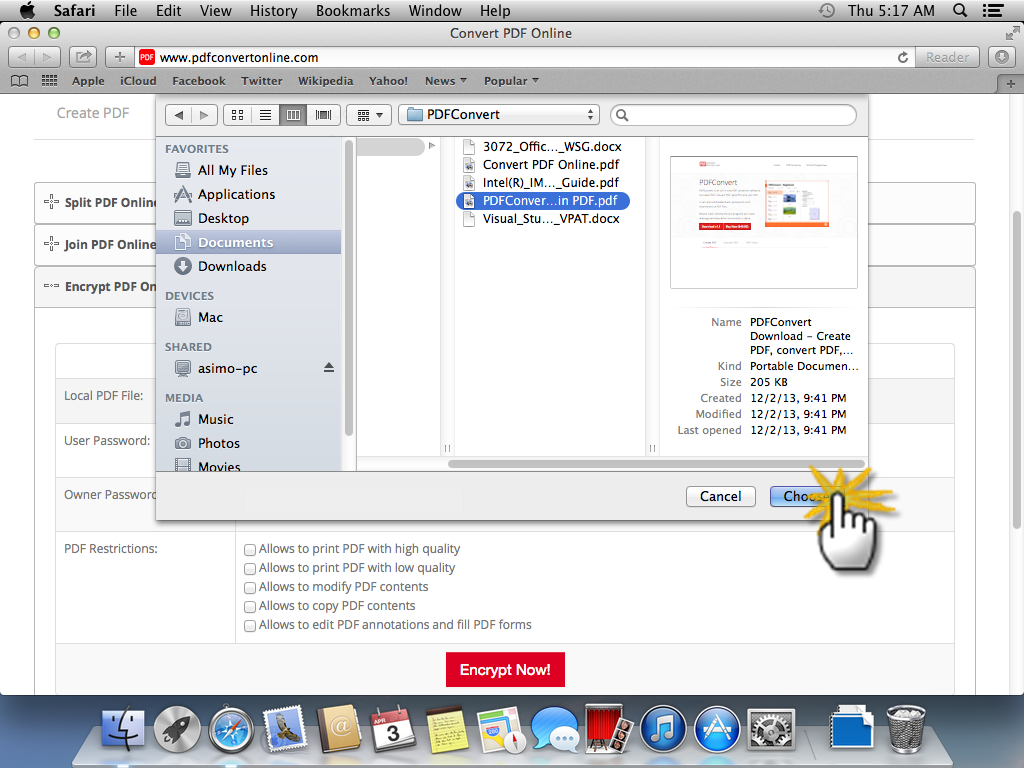 add password to pdf on mac step 2